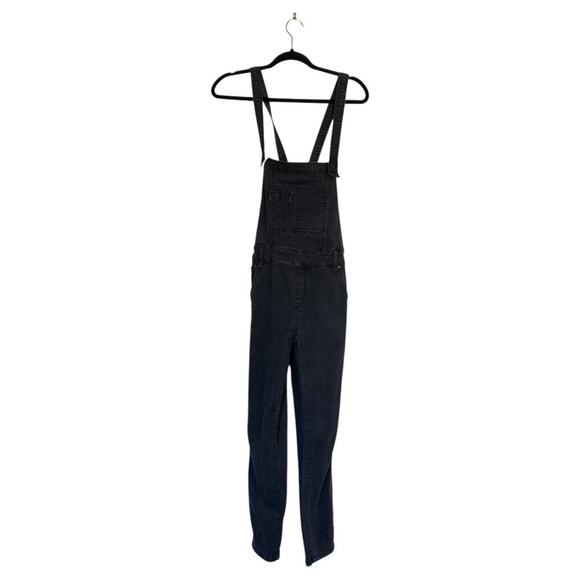 FREE PEOPLE Gray Denim Overalls Size 26 Skinny Ankle Eclipse Black Wash Boho - Picture 3 of 9